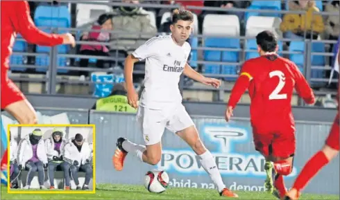  ??  ?? ENZO. Pese a que el hijo mayor de Zidane es el capitán del Castilla, ayer fue suplente, aunque al final Ramis le dio los últimos 28 minutos...