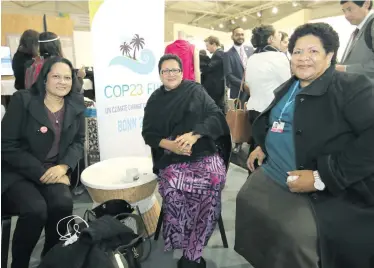  ?? Photo: Office of the Attorney-General ?? From left: Minister for Health and Medical Services Rosy Akbar, Mary Bainimaram­a and Office of the Prime Minister Deputy Secretary (Policy) Peniana Lalabalavu in Bonn, Germany.