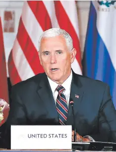  ?? FOTO: EL HERALDO ?? Mike Pence, vicepresid­ente de Estados Unidos, participó ayer en Washington en la Conferenci­a sobre Prosperida­d y Seguridad.