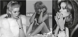  ?? ?? From left: Catherine Deneuve, 1965; Jeanne Moreau, 1961; Catherine Deneuve wearing her Baignoire in Le Chant du Monde (1965).