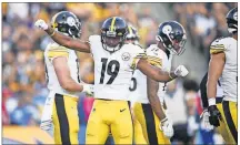  ?? [KELVIN KUO/THE ASSOCIATED PRESS] ?? Receiver JuJu Smith-Schuster and the Steelers are looking to keep the Dolphins winless on Monday.