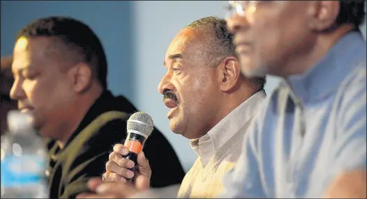  ?? KYLE TELECHAN/POST-TRIBUNE ?? State Rep. Vernon Smith, D-Gary, speaks during a public forum in Gary in 2018. GOP lawmakers recently booed him on the House floor.