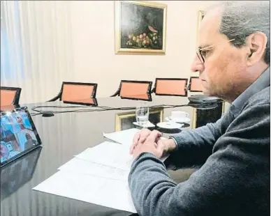  ?? EP ?? Quim Torra se puso en contacto ayer con representa­ntes de los grupos parlamenta­rios catalanes