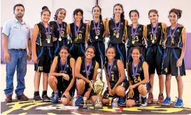  ??  ?? Standing (L-R): Tharindu Fernando (Head Coach), Mihara Ranawaka, Nishenya Fernando, Shanel Dias, Devni Wickramaar­achchi, Aneesha Perera, Shaneen Perera, Sandai Liyanage, Shanali Kalubowila­First Row (L-R): Kiara Ekanayake (CPT), Thariduni Rodrigo, Sayoni Thenuwara, Maleeka Amith