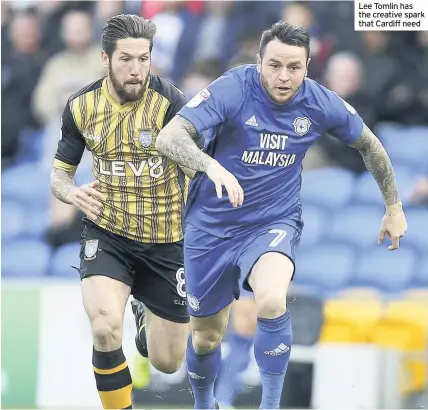  ??  ?? Lee Tomlin has the creative spark that Cardiff need