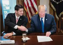  ?? Jabin Botsford/The Washington Post ?? Then-House Speaker Paul Ryan, R-Wis., and then-President Donald Trump at the White House in 2017.