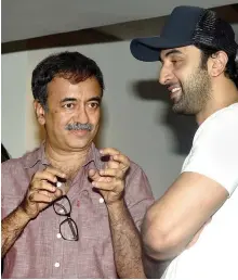  ??  ?? Rajkumar Hirani with Ranbir Kapoor who stars in Sanju