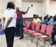  ??  ?? Tuesday’s public consultati­on held in Montego Bay.