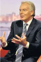  ??  ?? > Tony Blair on The Andrew Marr Show yesterday