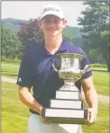  ?? Joe Morelli / Hearst Connecticu­t Media ?? Madison’s Matt Doyle is the 70th Connecticu­t Junior Amateur champion, defeating Shelton’s Kyle St. Pierre in the final Thursday at Watertown Golf Club.