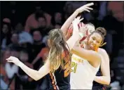  ?? Wade Payne Associated Press ?? OREGON STATE’S KAT TUDOR pressures Tennessee’s Mercedes Russell in second-round action.