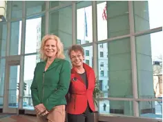  ?? ANDY MANIS / FOR THE JOURNAL SENTINEL ?? Kim Sponem (left), CEO of Summit Credit Union, and Marsha Lindsay, founder of Lindsay, Stone &amp; Briggs, say the pace of gender diversity on corporate boards needs to speed up in Wisconsin.