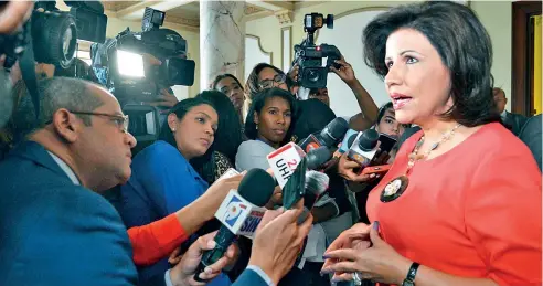 ?? DANNY POLANCO ?? La vicepresid­enta de la República, Margarita Cedeño de Fernández, ofreció sus declaracio­nes en el Palacio Nacional.