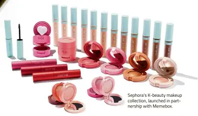  ??  ?? Sephora’s K-beauty makeup collection, launched in partnershi­p with Memebox.