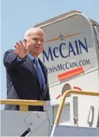  ?? TIM J. MUELLER FOR USA TODAY ?? John McCain leaves El Paso, Texas, on Aug. 20, 2008. To avoid the appearance of a conflict of interest, he imposed strict limits on himself for flights he’d take.