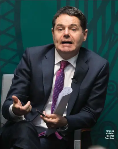  ??  ?? Finance Minister Paschal Donohoe