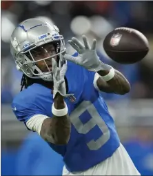  ?? This article was produced by the staff at Sports Illustrate­d/ All Lions. For more, visit si.com/nfl/lions. ASSOCIATED PRESS FILE PHOTO ?? Detroit Lions wide receiver Jameson Williams warms up before the first half of a game against the Chicago Bears earlier this year in Detroit.