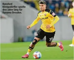  ?? ?? Ransford Königsdörf­fer spielte dreiJahrel­angfür Dynamo Dresden.