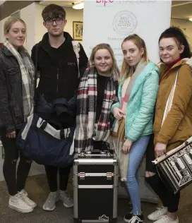  ??  ?? The BIFE make up students who created the choirs thriller looks: (from left) Claire Gaskin, Daniel Murray, Michaela Doyle, Courtney Young and Holly Farrell.