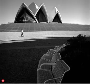  ??  ?? 02 SYDNEY OPERA HOUSE
Charlie was able to get a different take on the much-photograph­ed landmark by using the outdoor seats as a lead-in line and waiting for the moment when a solitary figure walked into frame. 02