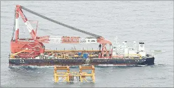  ?? ?? Photo shows the constructi­on of a platform for gas extraction in disputed waters in the China East Sea. — AFP photo