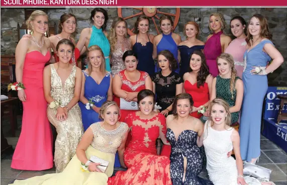  ??  ?? Above: The girls of Scoil Mhuire Kanturk looking gorgeous on their Debs Day. And, right, the guys from Scoil Mhuire rocked the suited and booted look at their Debs last week.