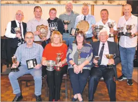  ??  ?? Front row left to right: George Morrison, Ele Hunter, Donna McKellar and Alex MacCaulay. Back row left to right: Grant McDougall, Douglas Whyte, George J Morrison, Keith Cowan, Ryan McGlynn, Jim Hunter and Adrian Angus.