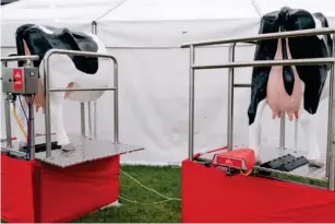  ?? ?? Milking equipment on display at Fi el days