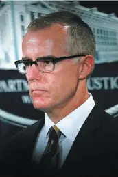  ?? PHOTO AFP ?? Andrew McCabe, ex-numéro deux du FBI.