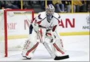  ?? MARK HUMPHREY — THE ASSOCIATED PRESS FILE ?? Washington Capitals goalie Philipp Grubauer, of Germany, plays against the Nashville Predators during the second period of an NHL hockey game in Nashville, Tenn. When the Carolina Hurricanes took the risk of trading a thirdround pick to Chicago for the...