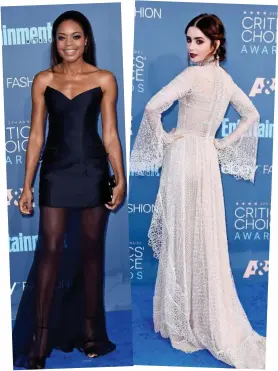  ??  ?? Up for an award: Naomie Harris, left, and Lily Collins