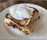  ??  ?? Radial Cafe’s house-made cinnamon roll is the ultimate breakfast treat.