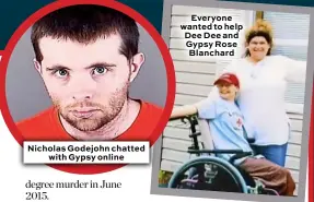  ??  ?? Nicholas Godejohn chatted with Gypsy online
Everyone wanted to help Dee Dee and Gypsy Rose Blanchard