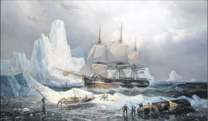  ?? NATIoNAl MARITIME MuSEuM, loNDoN ?? Oil painting of HMS Erebus in the Ice, 1846, by Francois Etienne Musin.