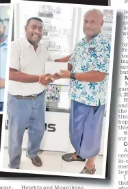  ?? Picture: SUPPLIED ?? Rajnesh Lingam receives his prize for the best letter of the week.