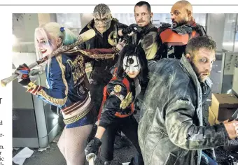  ??  ?? Warner Bros. has a lot riding on Margot Robbie (clockwise from left), Adewale Akinnuoye-Agbaje, Joel Kinnaman, Will Smith, Jia Courtney and Karen Fukuhara — the stars of “Suicide Squad.”