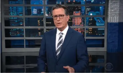  ?? Photograph: YouTube ?? Stephen Colbert on Donald Trump: ‘Hutchinson told us today just how desperate he was to join his mob.’