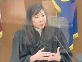  ?? COURT TV ?? In this screen grab from video, Hennepin County Judge Regina Chu presides over jury selection Thursday in the trial of former police Officer Kim Potter in Minneapoli­s.