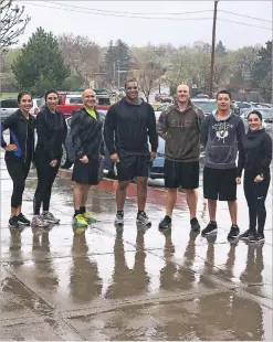  ?? COURTESY SFPD’S FACEBOOK PAGE ?? LEFT: The six newest Santa Fe Police Department cadets pose for a photo while out for a morning run with police Chief Andrew Padilla, third from left.