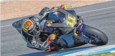  ?? FOTO: GRT YAMAHA TEAM ?? Sandro Cortese bei seinem ersten Test als Superbike-Pilot an zwei Tagen auf der Rennstreck­e von Jerez de la Frontera.