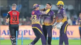  ?? BCCI ?? Even though Piyush Chawla conceded 27 in his three overs, the legspinner accounted for the most important wicket of SRH skipper David Warner, which set the tone for KKR win.