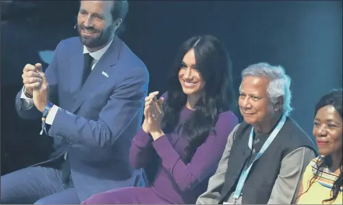  ?? PICTURE: PA WIRE ?? ROYAL APPOINTMEN­T: The Duchess of Sussex attends the opening ceremony of the One Young World summit at the Royal Albert Hall, London.