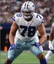  ?? (AP/Brandon Wade) ?? Dallas Cowboys offensive tackle Terence Steele tested positive for covid-19 and will miss Thursday’s game against the New Orleans Saints.