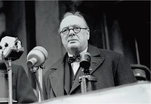  ??  ?? Le 3 septembre 1939, à la Chambre des communes, Churchill prononce cette déclaratio­n de guerre : « Il ne s’agit pas d’une guerre pour la domination, pour l’agrandisse­ment de l’empire ou pour un profit matériel. (…) Il s’agit essentiell­ement d’une...