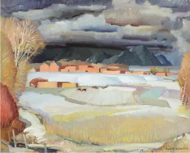  ??  ?? Victor Higgins (1884-1949), Taos in Winter. Oil on canvas, 24 x 30 in. Estimate: $400/600,000