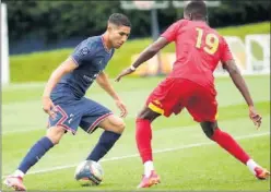  ??  ?? Achraf, en su debut con el PSG ayer ante el Le Mans.