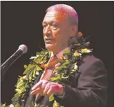  ?? The Maui 1HZV ÀOH MATTHEW THAYER photo ?? Mayor Richard Bissen is seen here giving he State of the County address in mid0DUFK