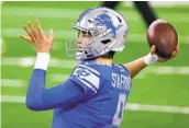  ?? REY DEL RIO GETTY IMAGES ?? Matthew Stafford has never won a playoff game, but the Lions never surrounded him with much talent.