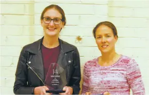  ??  ?? Right: Phoebe Pratt of Ellinbank won the C grade best and fairest from runner up Robyn Mitchard of Buln Buln