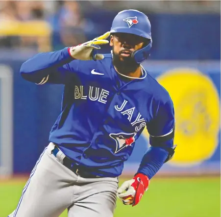  ?? JULIO AGUILAR/GETTY IMAGES FILES ?? In the 10 games since he returned from injury, Blue Jays slugger Teoscar Hernandez has just two extra-base hits.